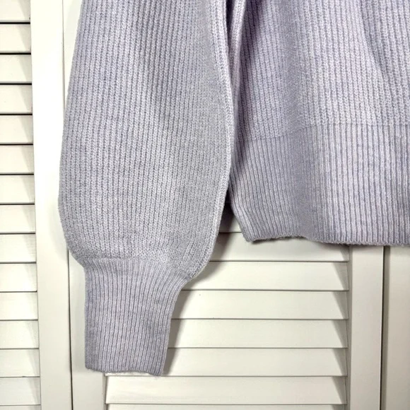 Madewell Melwood Square Neck Wool Blend Sweater in Coziest Yarn Lilac Small - Picture 6 of 10
